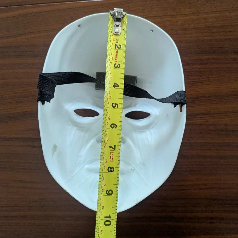 Scary Halloween Costume Black Tears Upside Down Cross Masquerade Mask Pre Owned